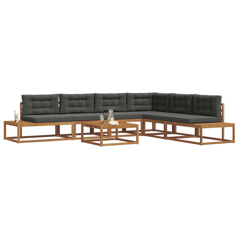 Outdoor Sofa Set Natural and Anthracite