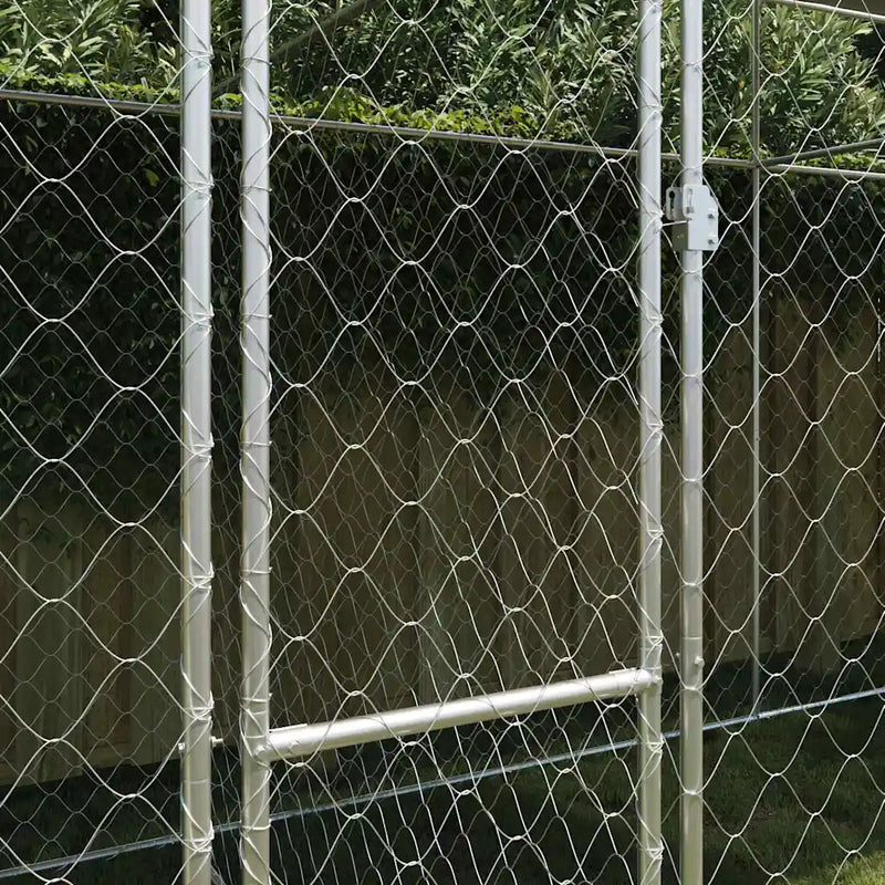 Dog Cage with Roof Silver 600 x 200 x 256 cm Steel and PE