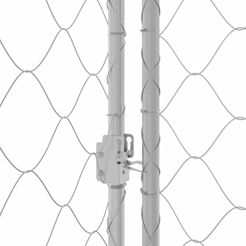 Dog Cage with Roof Silver 800 x 200 x 256 cm Steel and PE