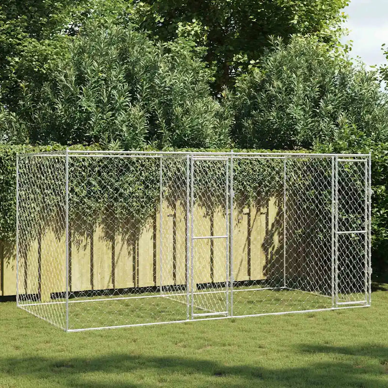 Dog Cage Silver 400 x 200 x 200 cm Galvanised Steel