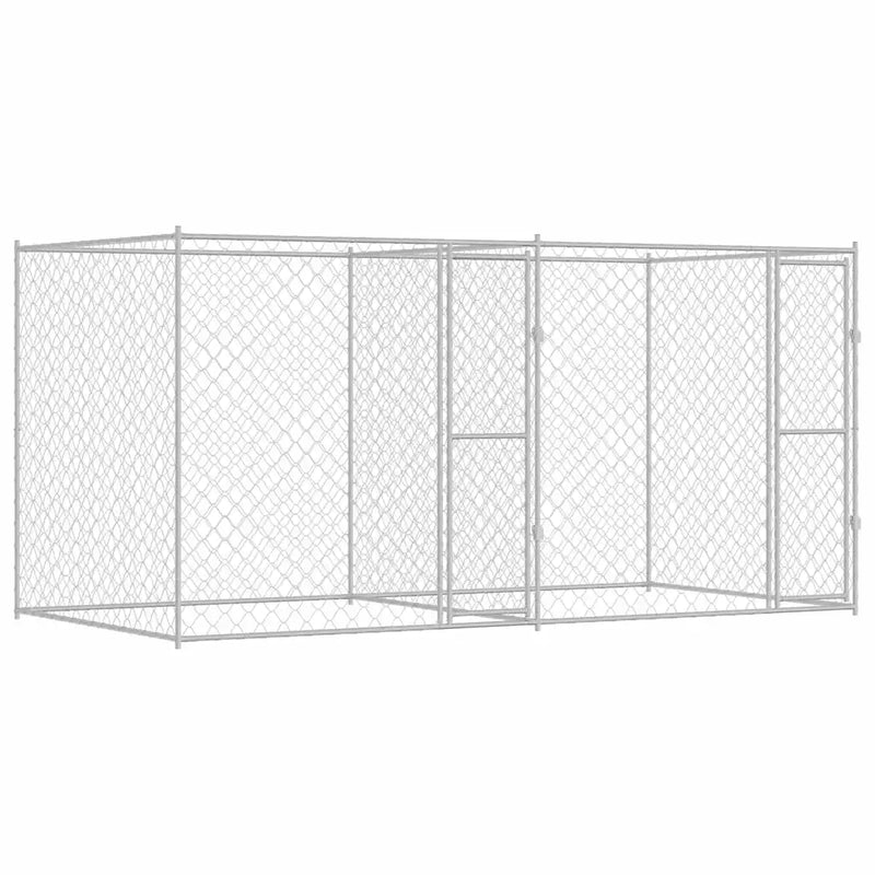 Dog Cage Silver 400 x 200 x 200 cm Galvanised Steel