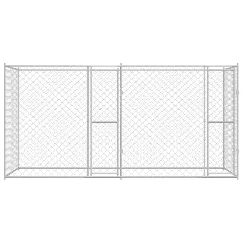 Dog Cage Silver 400 x 200 x 200 cm Galvanised Steel