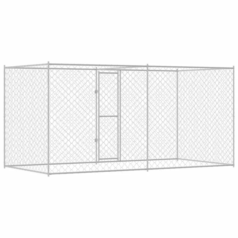 Dog Cage Silver 400 x 200 x 200 cm Galvanised Steel