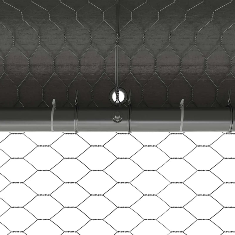 Chicken Cage 2 pcs Silver 400 x 200 x 200 cm Galvanised Steel