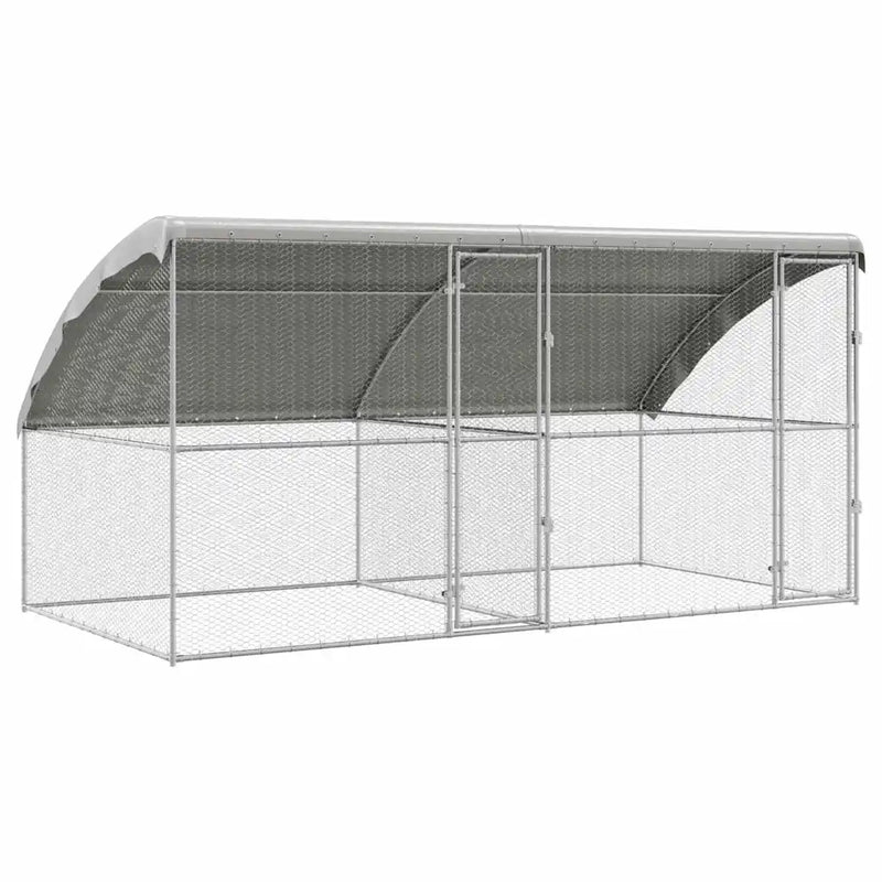 Chicken Cage 2 pcs Silver 400 x 200 x 200 cm Galvanised Steel