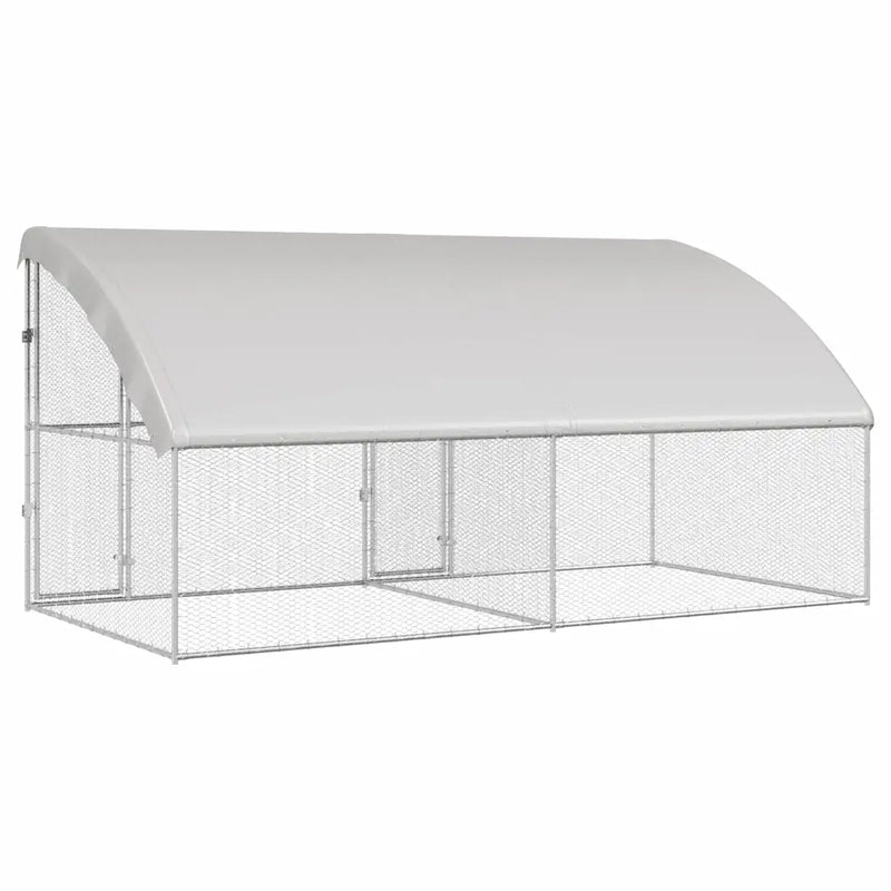 Chicken Cage 2 pcs Silver 400 x 200 x 200 cm Galvanised Steel