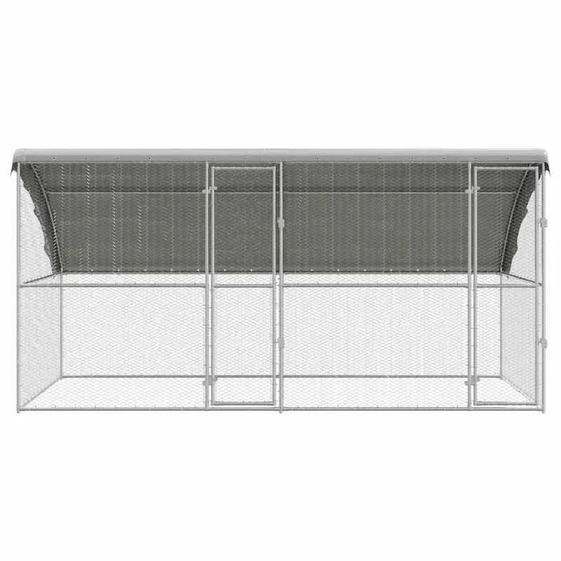 Chicken Cage 2 pcs Silver 400 x 200 x 200 cm Galvanised Steel
