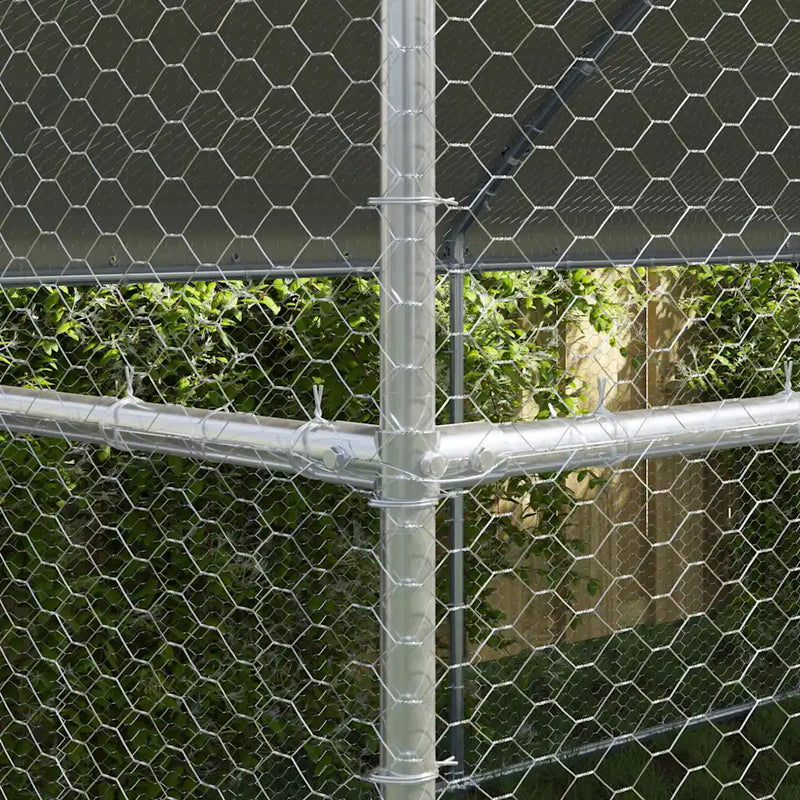 Chicken Cage 2 pcs Silver 400 x 200 x 200 cm Galvanised Steel