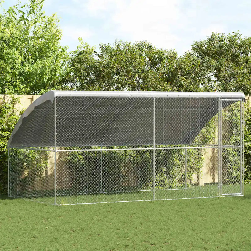 Chicken Cage 2 pcs Silver 400 x 200 x 200 cm Galvanised Steel