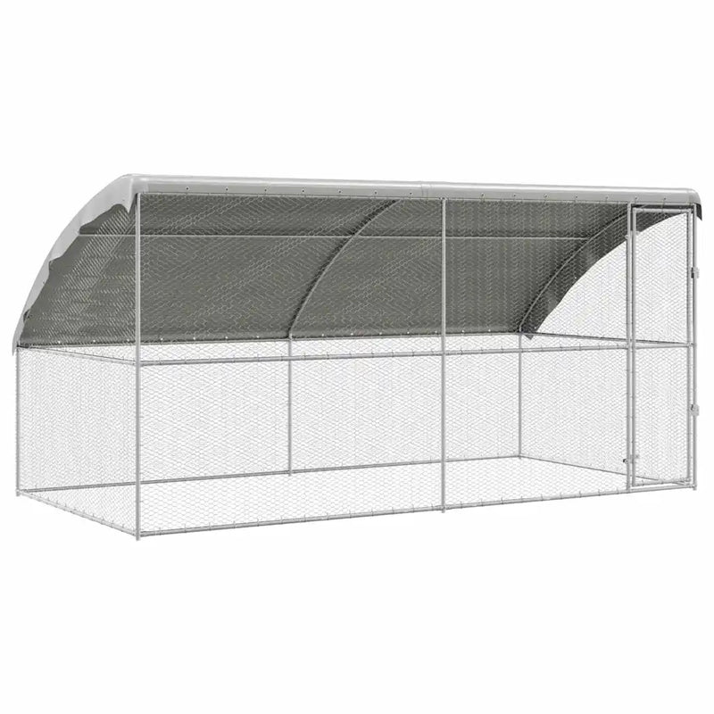Chicken Cage 2 pcs Silver 400 x 200 x 200 cm Galvanised Steel