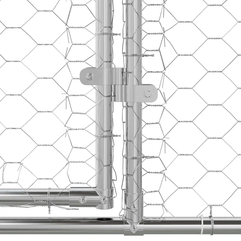 Dog Kennel 2 pcs Silver 4 x 2 x 2 m Galvanised steel