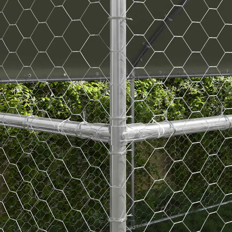 Dog Kennel 2 pcs Silver 4 x 2 x 2 m Galvanised steel