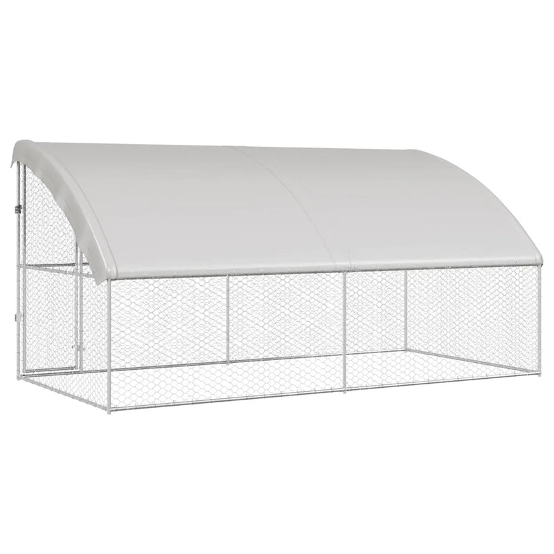 Dog Kennel 2 pcs Silver 4 x 2 x 2 m Galvanised steel