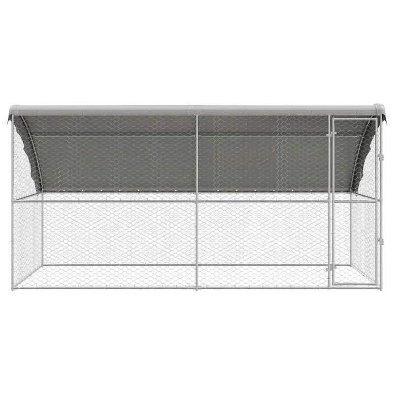 Dog Kennel 2 pcs Silver 4 x 2 x 2 m Galvanised steel