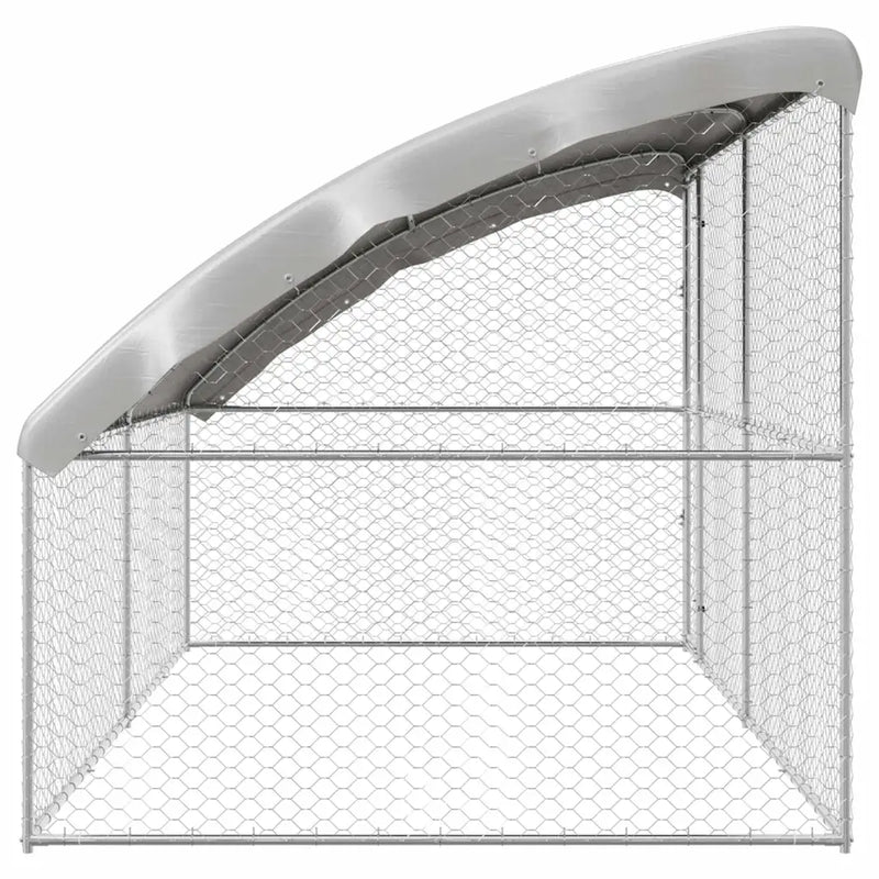 Dog Kennel 2 pcs Silver 4 x 2 x 2 m Galvanised steel