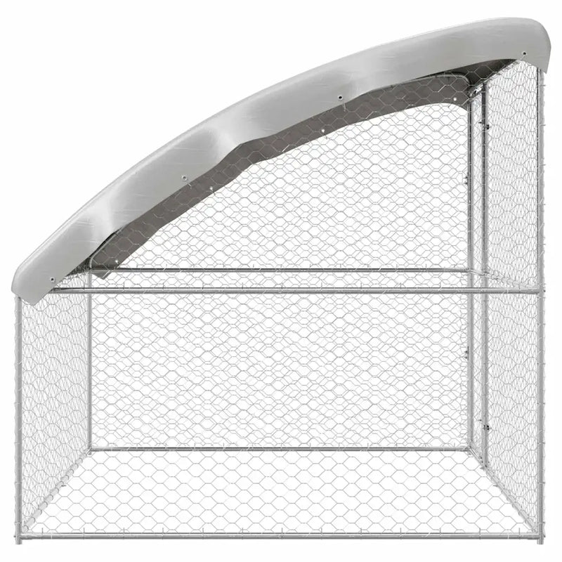 Dog Kennel with Storage Silver 2 x 2 x 2 m Galvanised steel