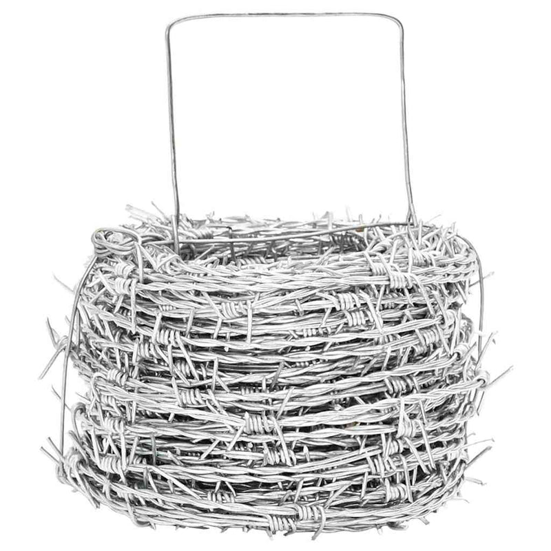 vidaXL Barbed Wire Silver 100 m Hot-dip Galvanised Steel