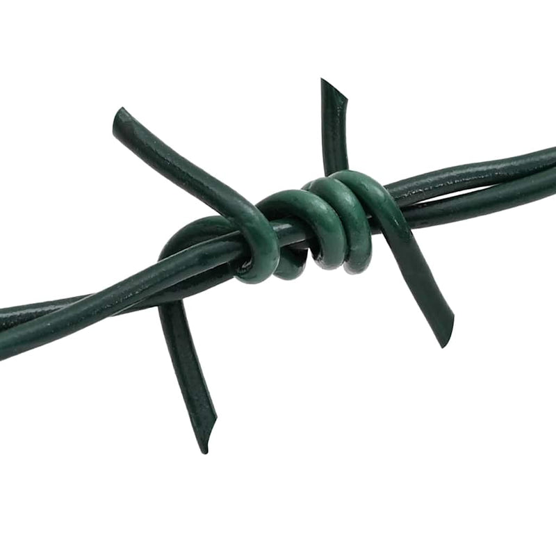 vidaXL Barbed Wire Green 100 m Hot-dip Galvanised Steel