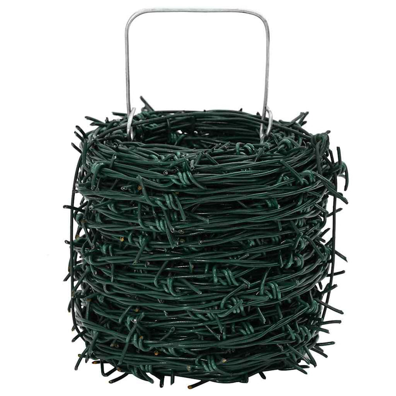 vidaXL Barbed Wire Green 100 m Hot-dip Galvanised Steel