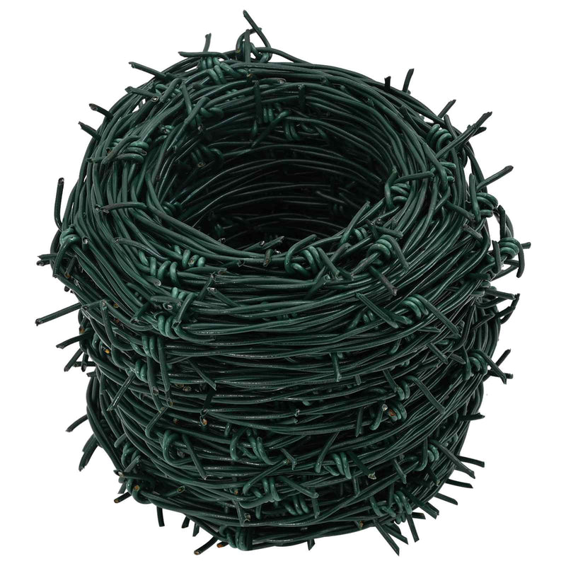 vidaXL Barbed Wire Green 100 m Hot-dip Galvanised Steel