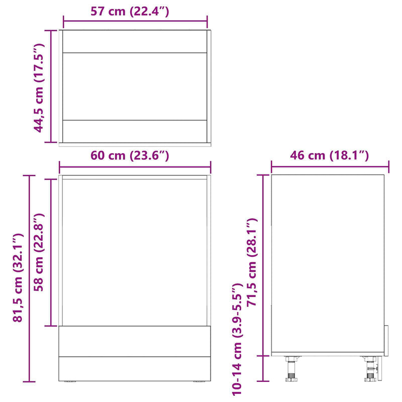 Hanging Cabinet Black Oak 60 x 46 x 81,5 cm Engineered Wood