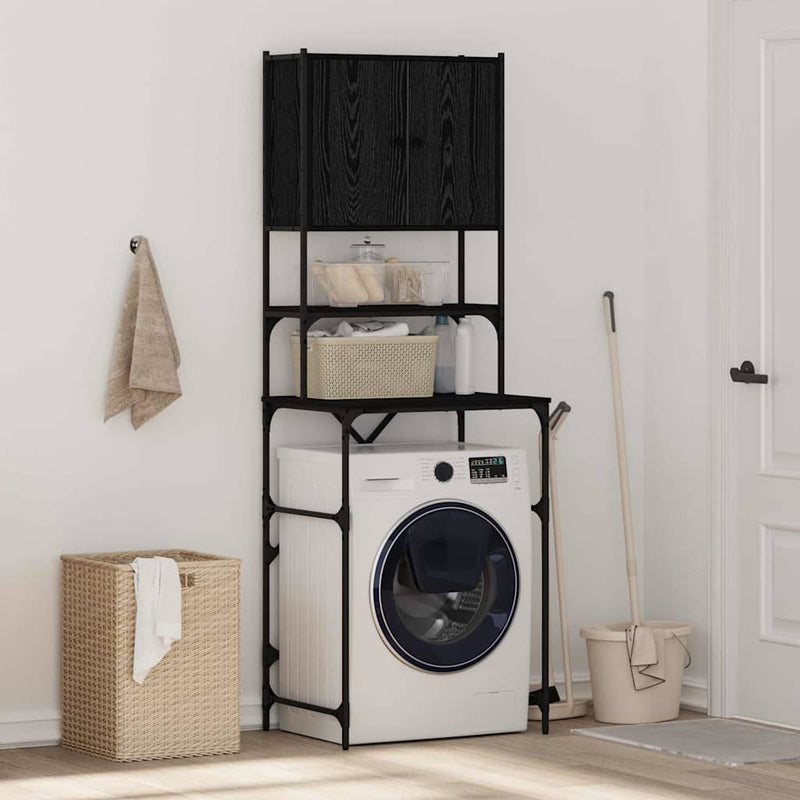 vidaXL Washing Machine Cabinet Black 0ak 68 x 48,5 x 194 cm