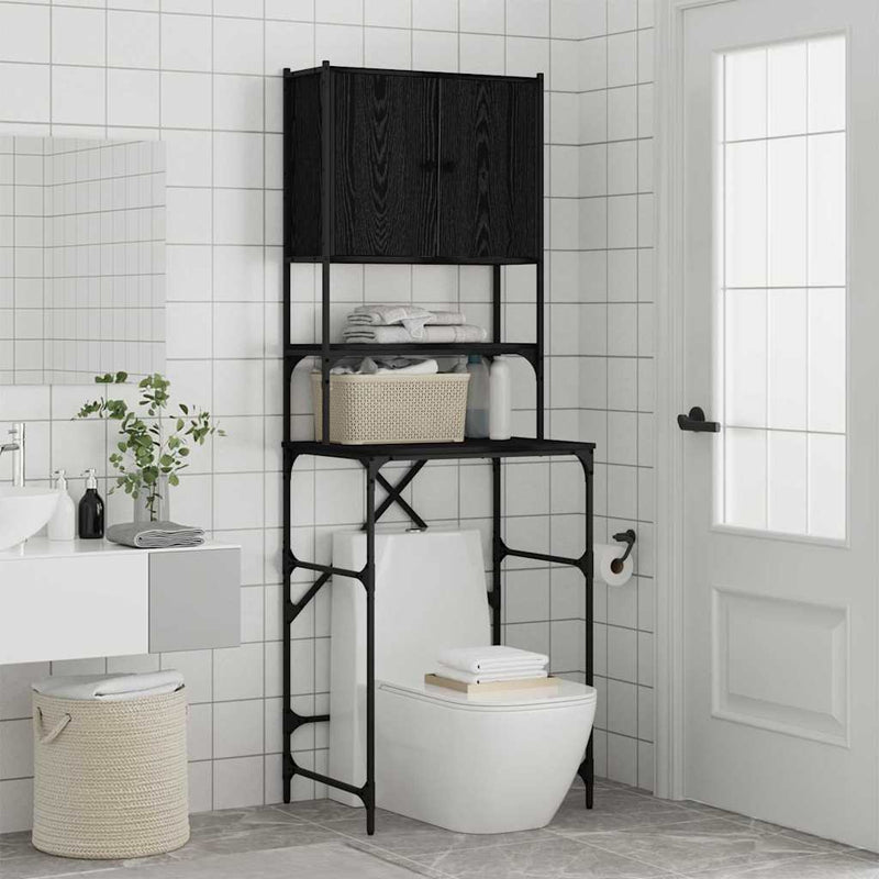vidaXL Washing Machine Cabinet Black 0ak 68 x 48,5 x 194 cm