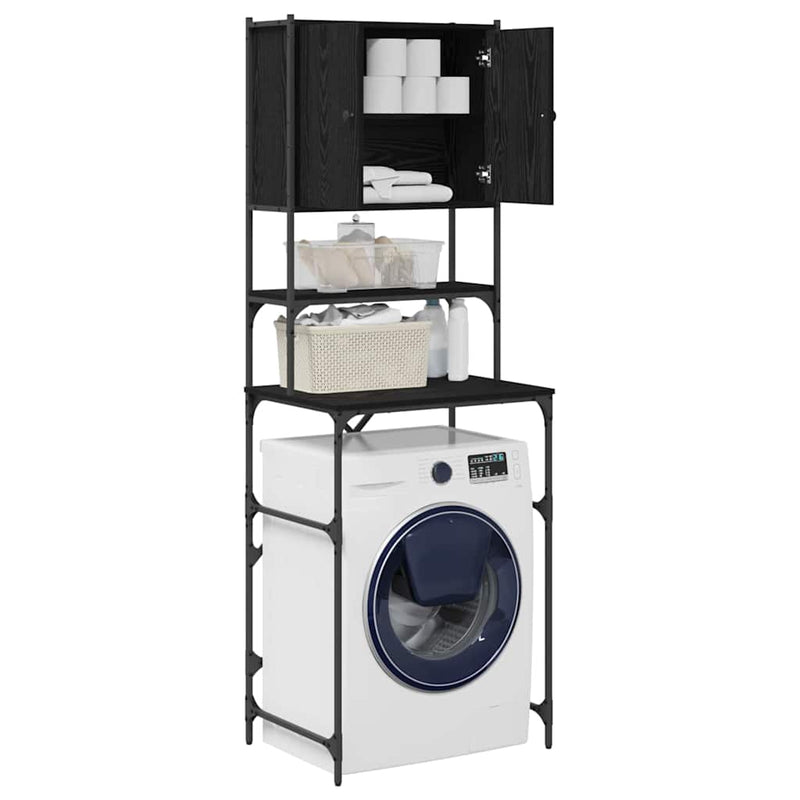 vidaXL Washing Machine Cabinet Black 0ak 68 x 48,5 x 194 cm