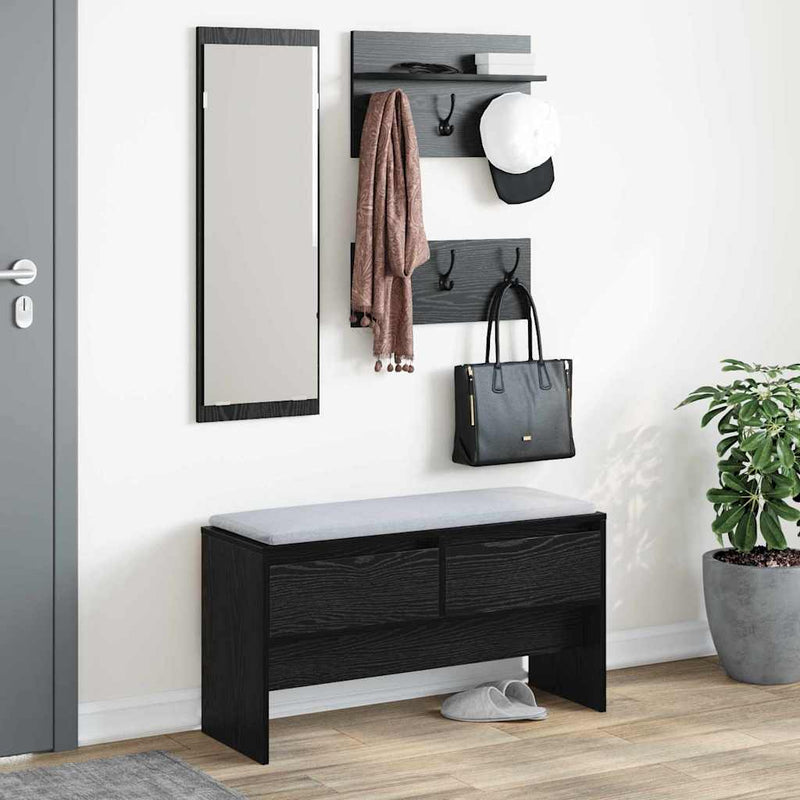 vidaXL Hallway Furniture Set 4 pcs Old Wood 90 x 31 x 46.5 cm