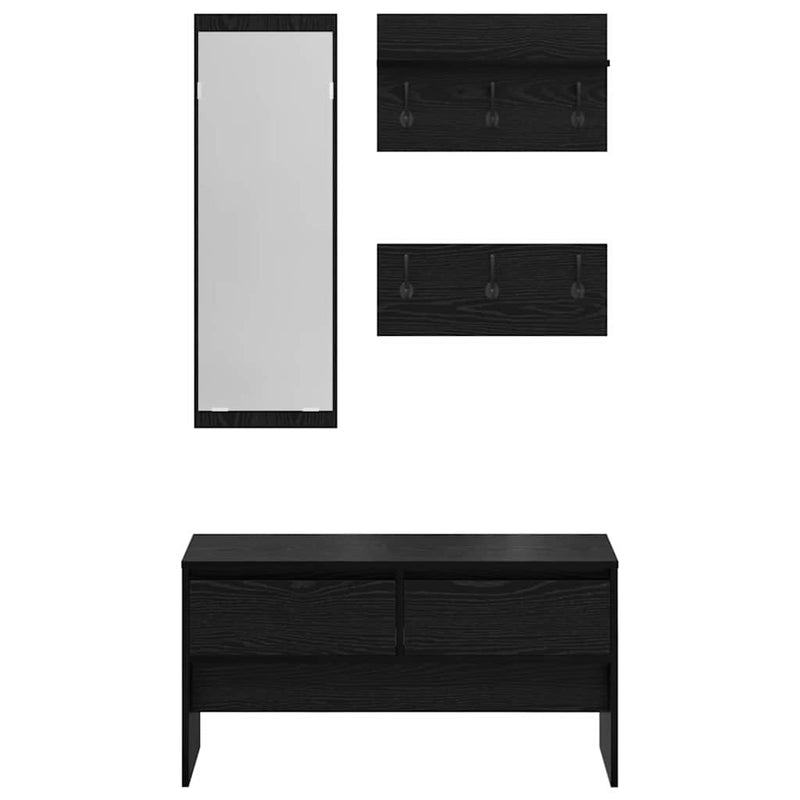 vidaXL Hallway Furniture Set 4 pcs Old Wood 90 x 31 x 46.5 cm