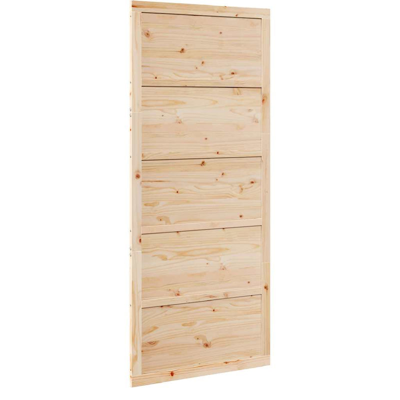 vidaXL Barn Door Natural 80 x 208 cm Solid Pine wood