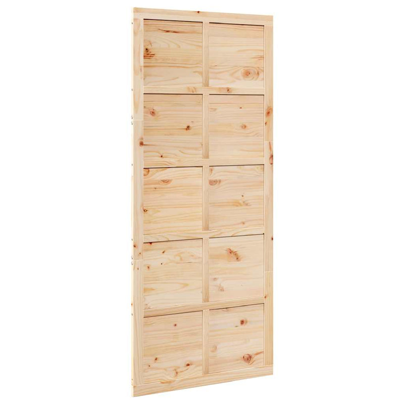 vidaXL Barn Door Brown 80 x 210 cm Solid pine wood