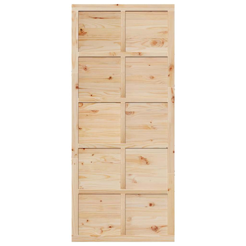 vidaXL Barn Door Brown 80 x 210 cm Solid pine wood