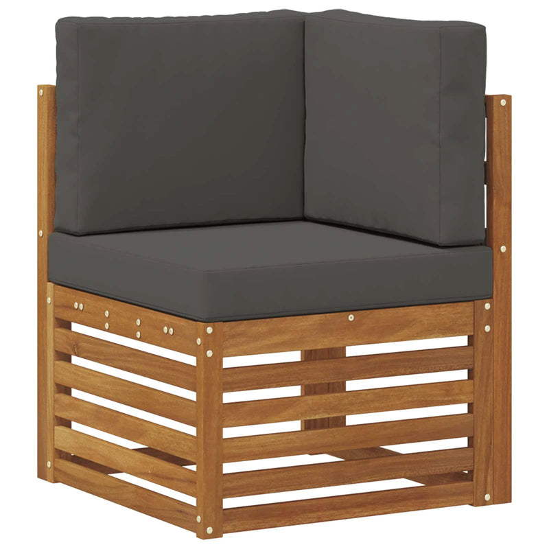 Sofa Sets 4 pcs Natural and Anthracite Solid Acacia Wood