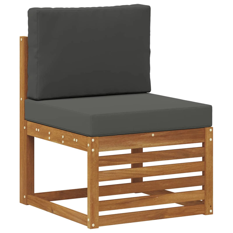 Sofa Sets 4 pcs Natural and Anthracite Solid Acacia Wood