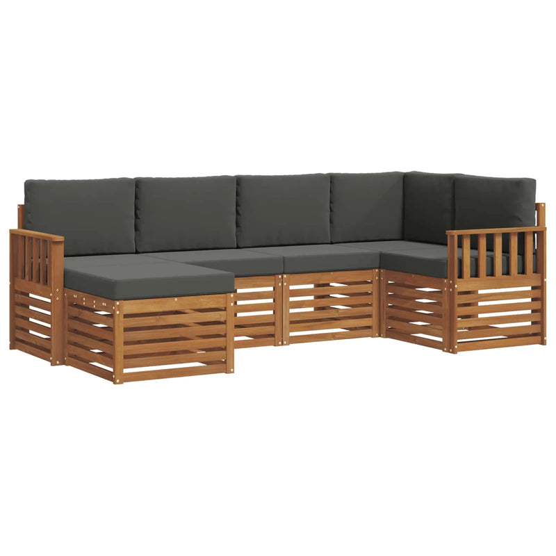 Sectional Sofa Set with Cushion 6 pcs Natural and Anthracite