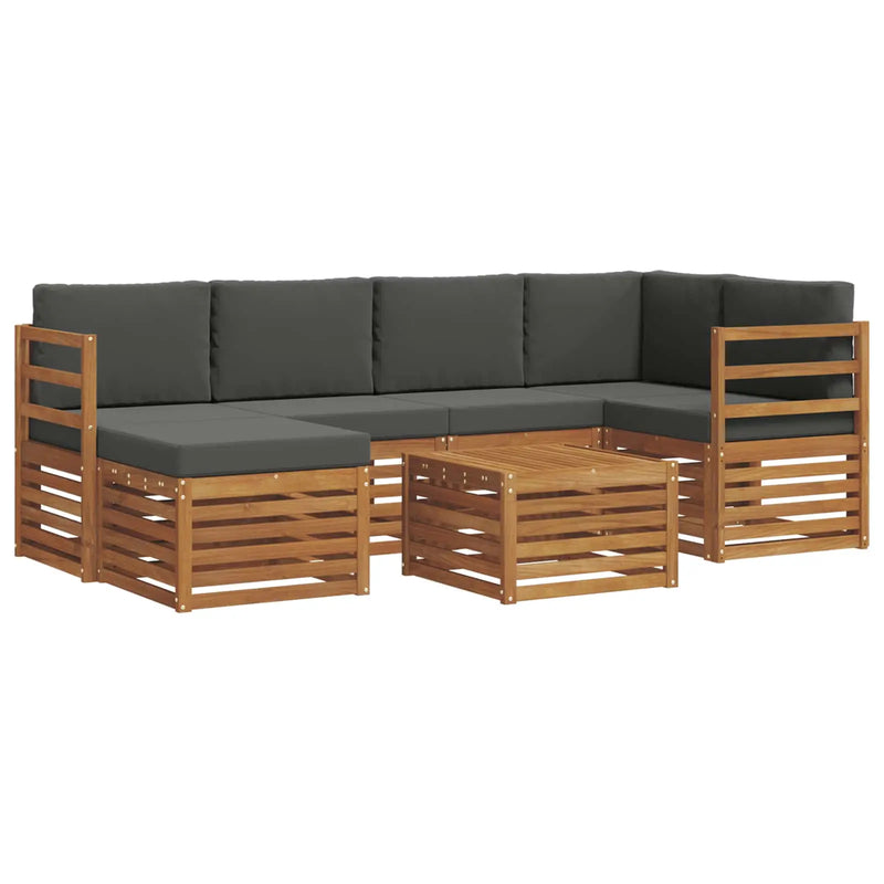 Sectional Sofa Set with Cushion 7 pcs Natural and Anthracite