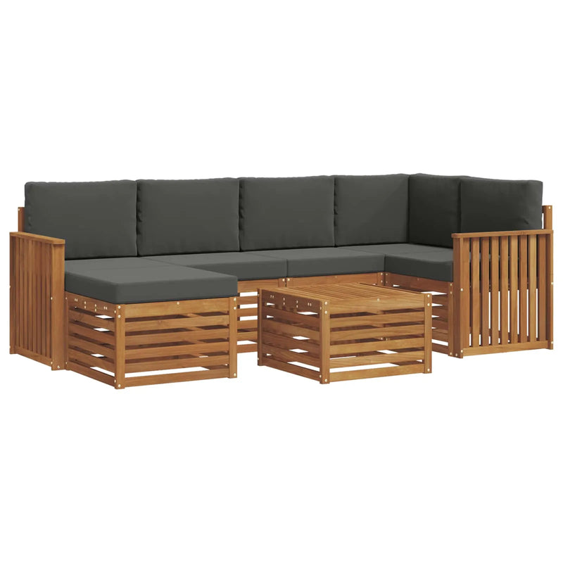 Sectional Sofa Set with Cushion 7 pcs Natural and Anthracite