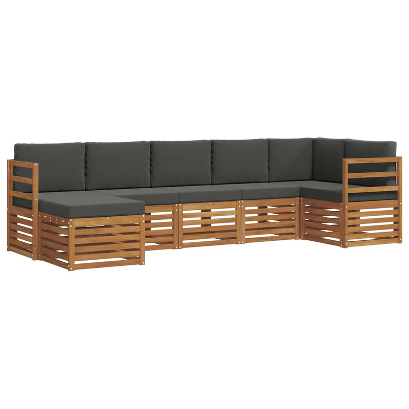 Sectional Sofa Set with Cushion 7 pcs Natural and Anthracite