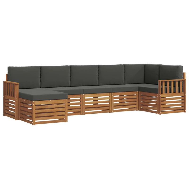 Sectional Sofa Set with Cushion 7 pcs Natural and Anthracite