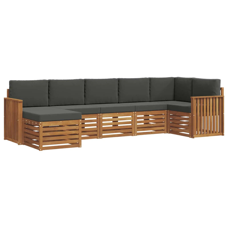 Sectional Sofa Set with Cushion 7 pcs Natural and Anthracite