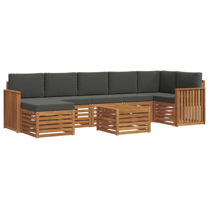 Outdoor Sofa Set 8 pcs Natural and Anthracite Solid Acacia Wood