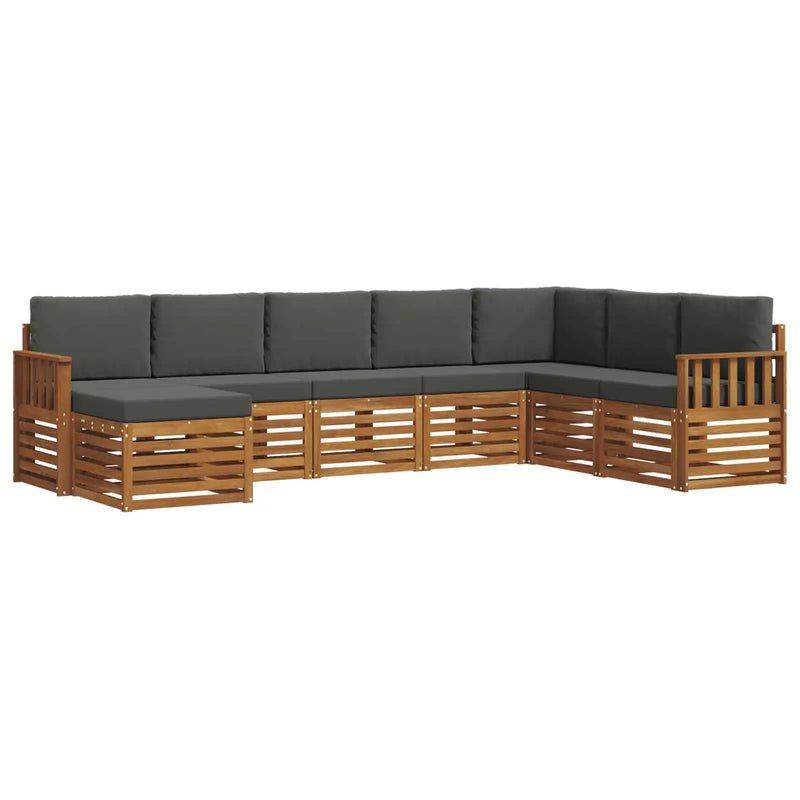 Outdoor Sofa Set 8 pcs Natural and Anthracite Solid Acacia Wood