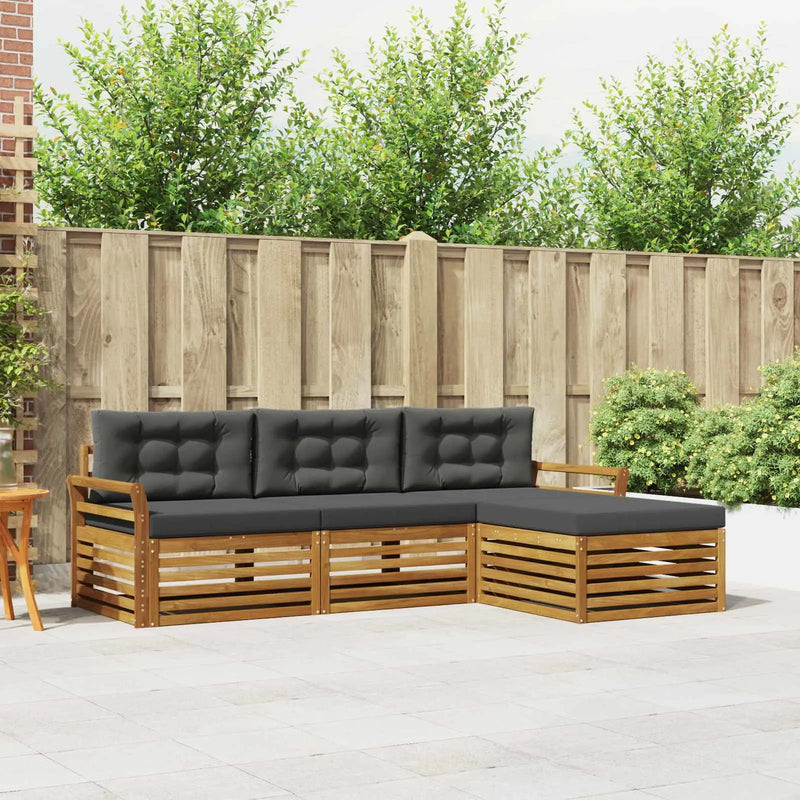 Outdoor Sofa Set Natural and Anthracite 254 x 162.5 x 73 cm