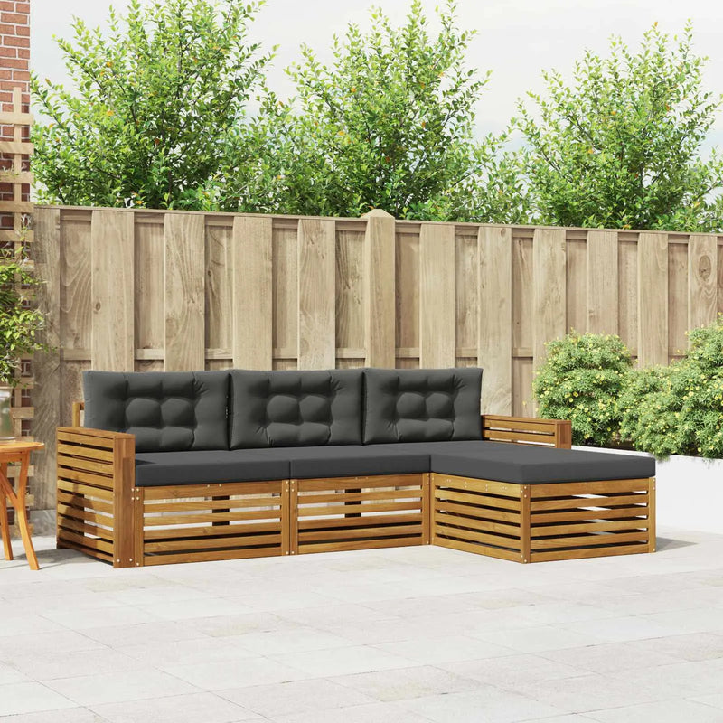 Outdoor Sofa Set Natural and Anthracite 257.5 x 162.5 x 73 cm