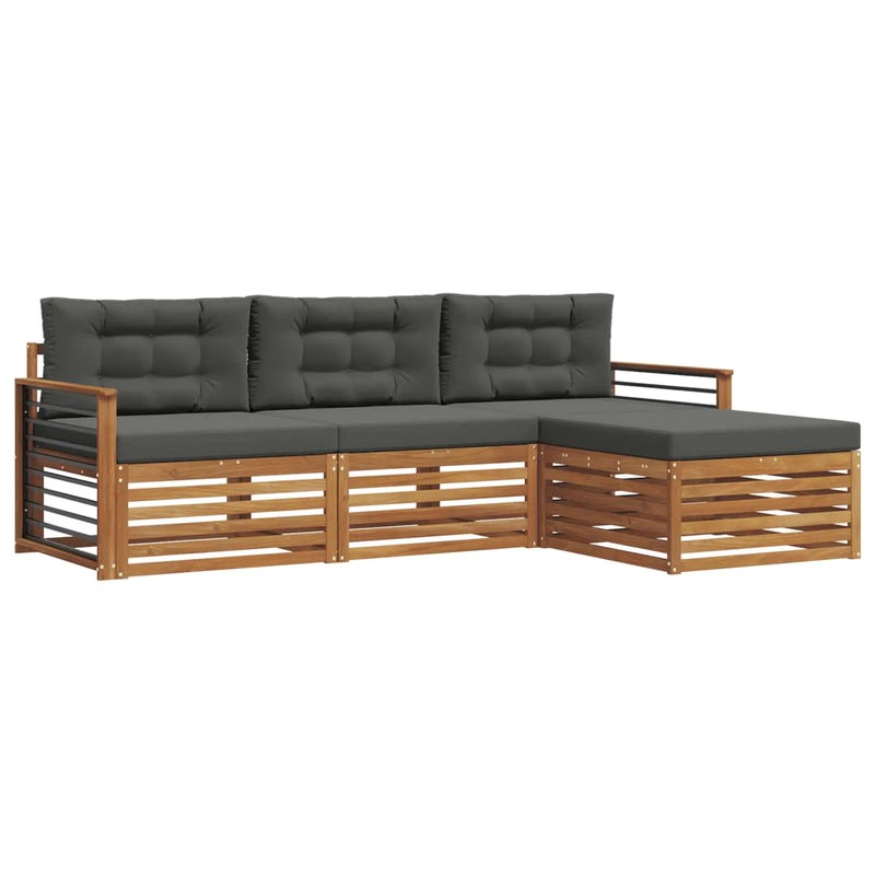 Outdoor Sofa Set Natural and Anthracite 249.5 x 162.5 x 73 cm
