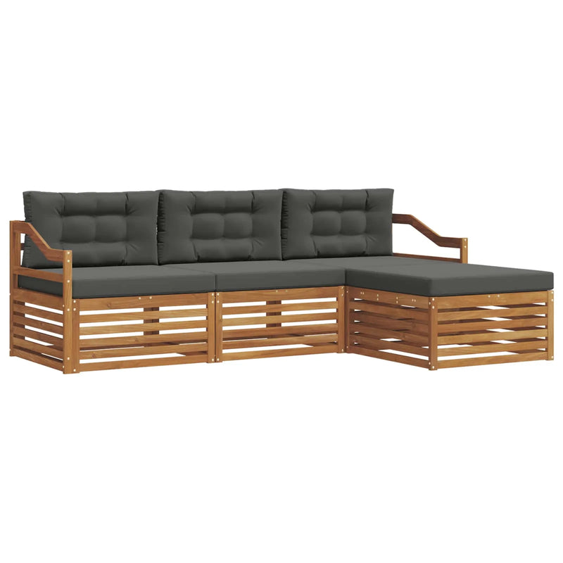 Outdoor Sofa Set Natural and Anthracite 245.5 x 162.5 x 73 cm