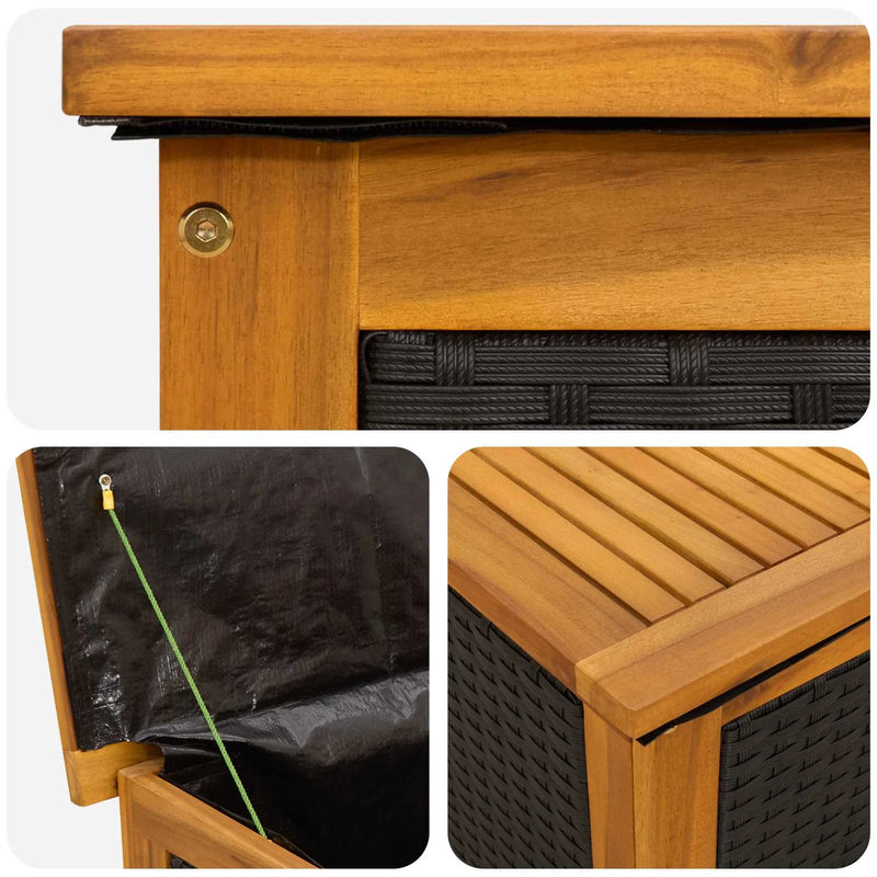 Garden Storage Box 185 L Solid Acacia Wood 60 x 50 x 56 cm