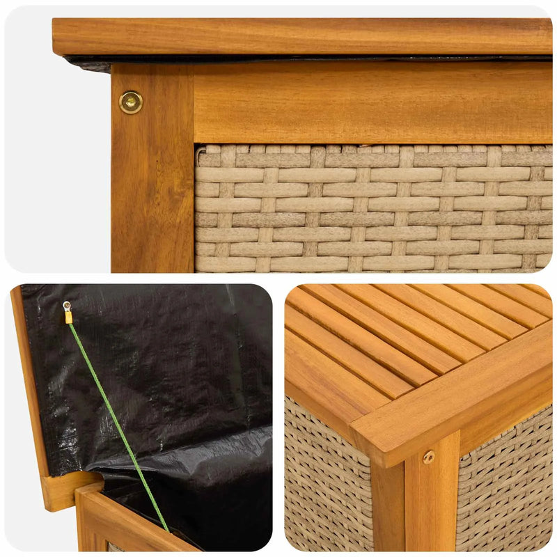 Garden Storage Box 185 L Solid Acacia Wood 60 x 50 x 56 cm