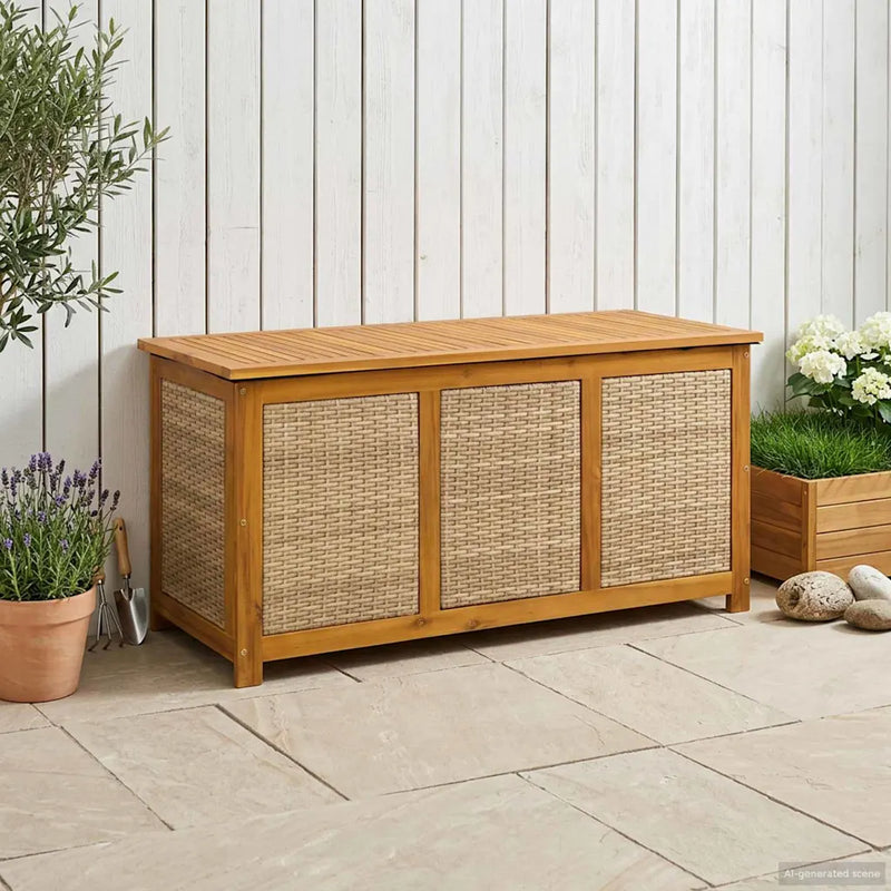 Garden Storage Box 185 L Solid Acacia Wood 113 x 50 x 56 cm